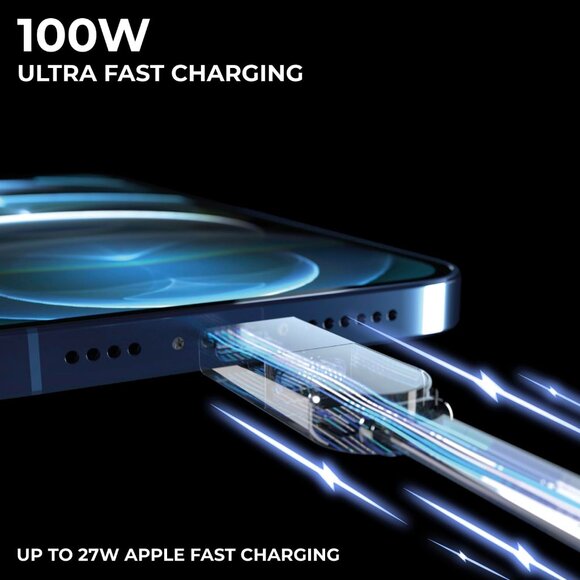 6-in-1 Multi Charging Cable, Portable USB and USB-C Cable with 100W Ultra-Fast C - Picture 3 of 6